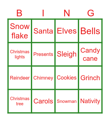 Christmas Bingo Card