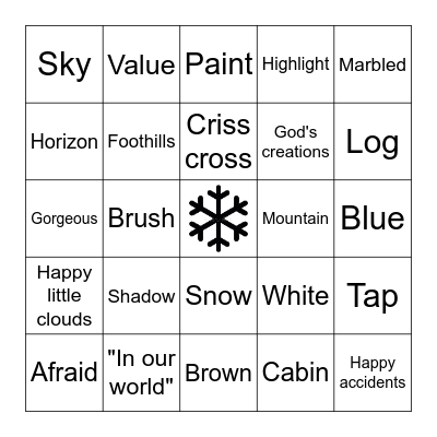 Bob Ross Bingo Card