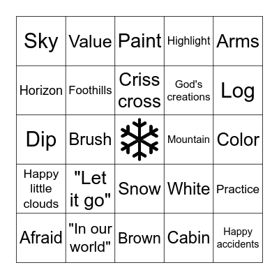 Bob Ross Bingo Card