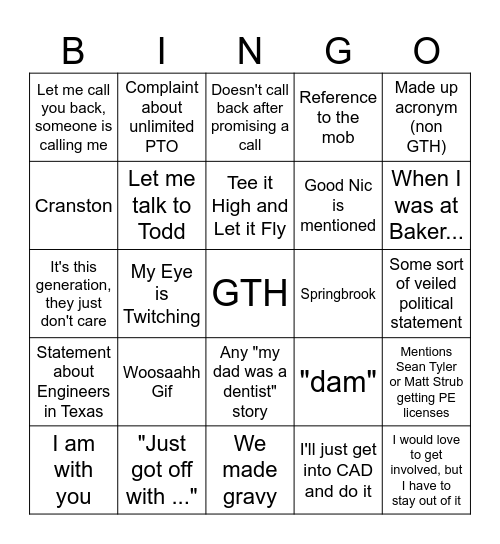 Markism Bingo Card