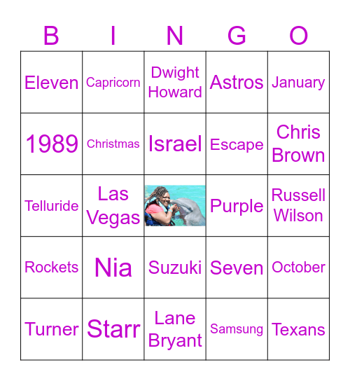 Nia's 35th Birthday Bingo Card