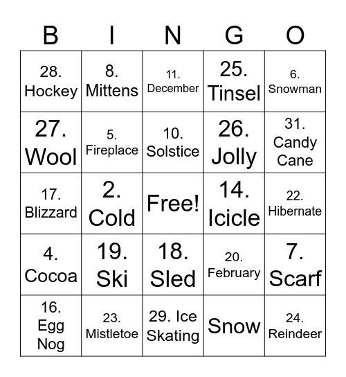 AEP Bingo Card