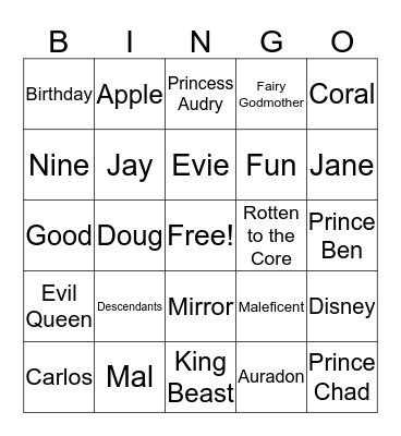 Coral's 9th Birthday  Bingo Card
