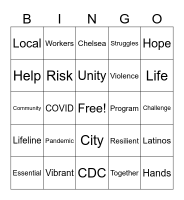 Chelsea Documentary Bingo Card