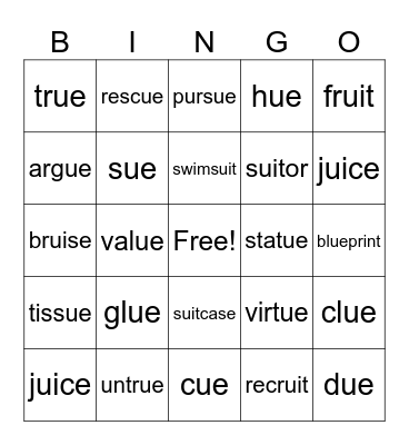 ue/ui bingo Card