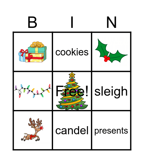 Christams Bingo Card