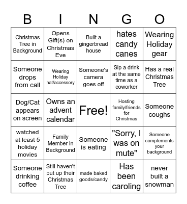 HOLIDAY BINGO DPSS Bingo Card