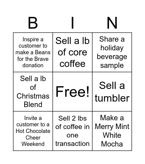 WINQ1 Bingo Card