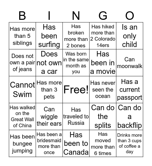 TGP Bingo Card