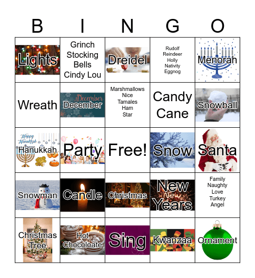 Happy Holidays Bingo Card