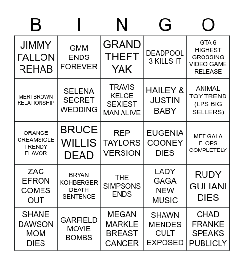 Google Docs Bingo Card