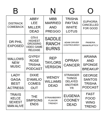 Google Docs Bingo Card