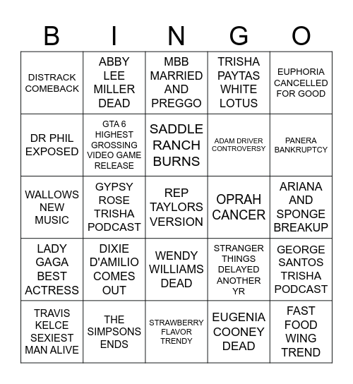 Google Docs Bingo Card