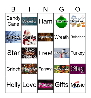 Happy Holidays Bingo Card