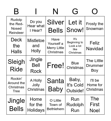 Holiday Bingo Card