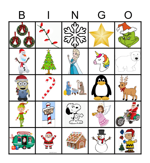 Christmas Light Bingo Card