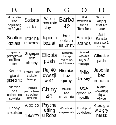 HUI 4 Bingo Card