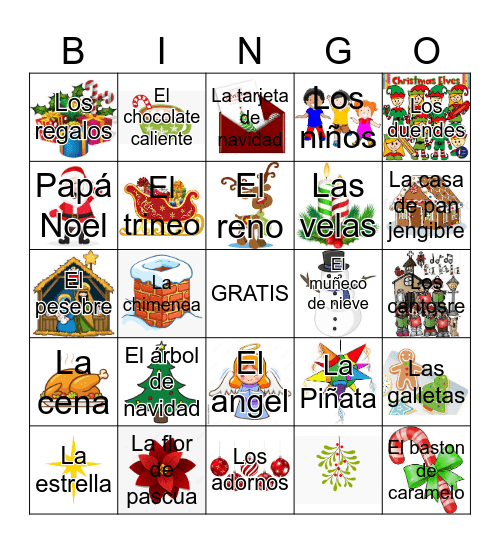 Navidad en Español Bingo Card