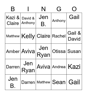 Sean's Holiday Party Bingo Card