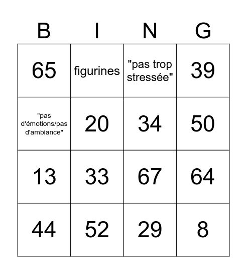 Number Bingo 1-75 Bingo Card