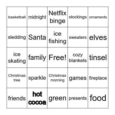 Carlson's Christmas Bingo! Bingo Card