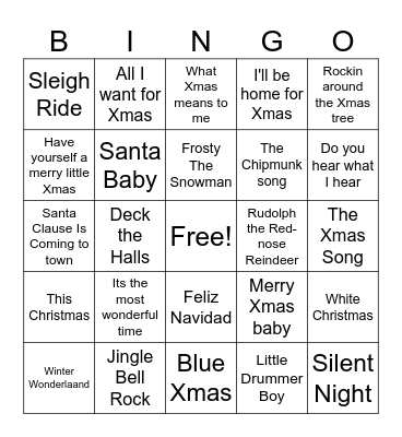 XMAS SINGO Bingo Card