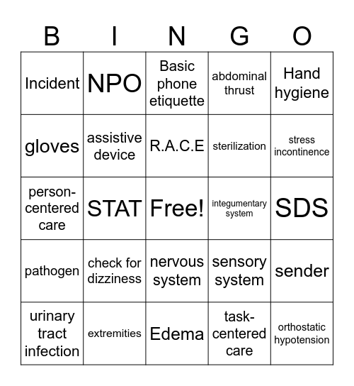 Units 1-4 pt. 2 Bingo Card