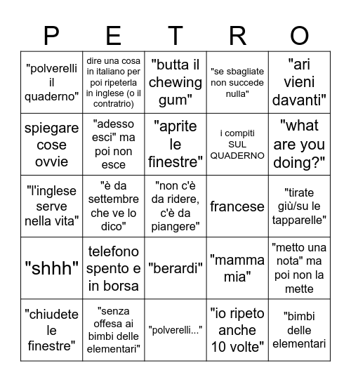 petrobingo Card