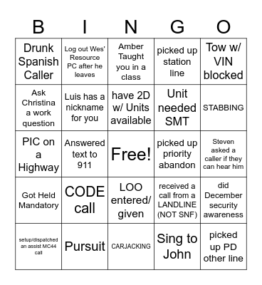 2023 C Holidays Bingo Card