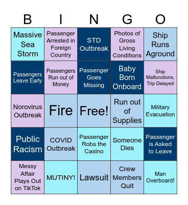9 Month Cruise Bingo Card