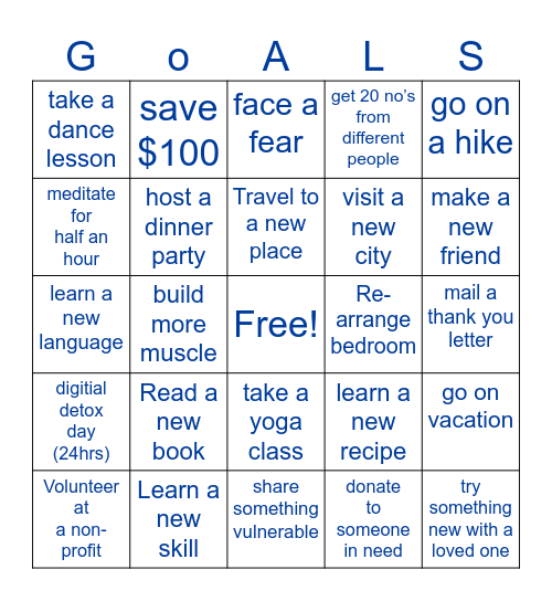 Life Goals Bingo - 2024 Edition Bingo Card