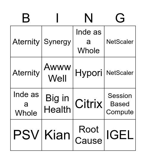 Ralf's Bingo Card