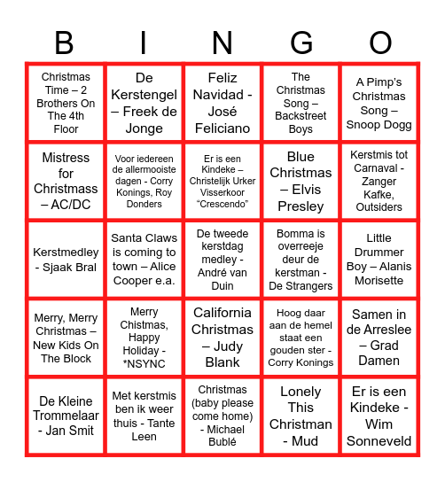 Markenhage Kerstbingo Card