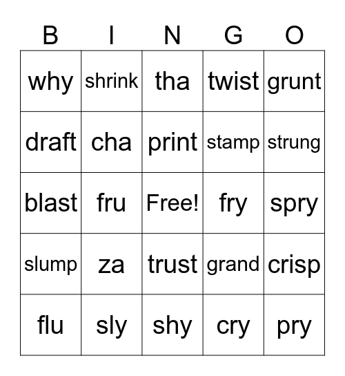 5.1 - Open/Closed Bingo Card