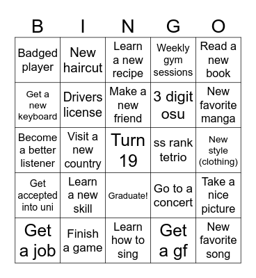 2024 Bingo! Bingo Card