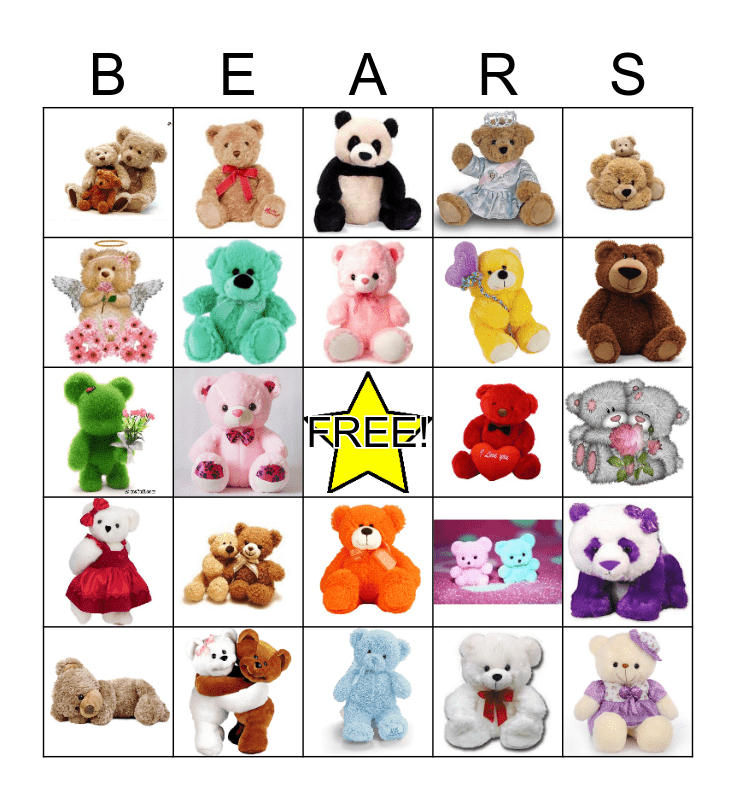 Bear Bingo Card