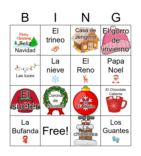 Loteria De Navidad Bingo Card