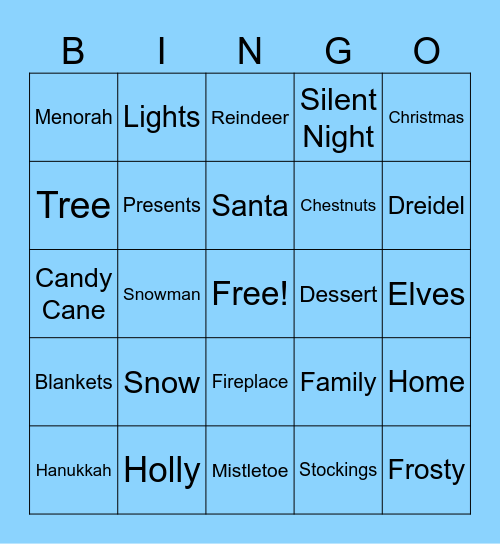 Holiday Bingo Card