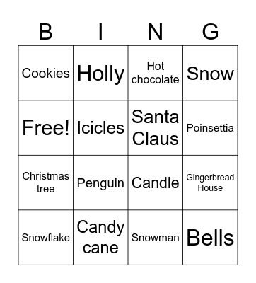 Christmas Bingo Card