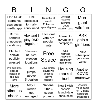 2024 Bingo Card Bingo Card