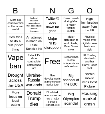 2024 Bingo Card Bingo Card