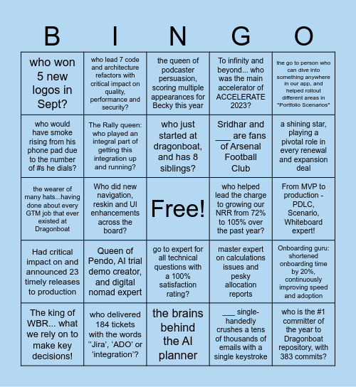 DRAGONBOAT HOLIDAY BINGO 2023 Bingo Card