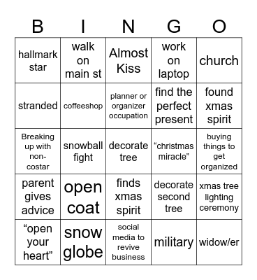 hallmark Bingo Card