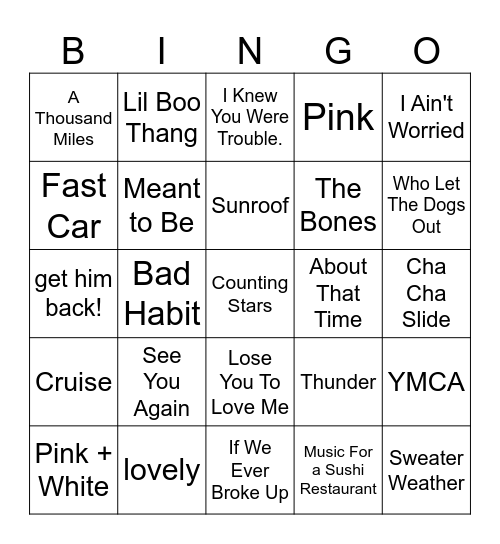 Round 2 Bingo Card