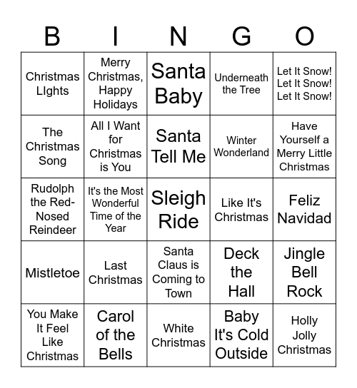 Christmas Bingo Card