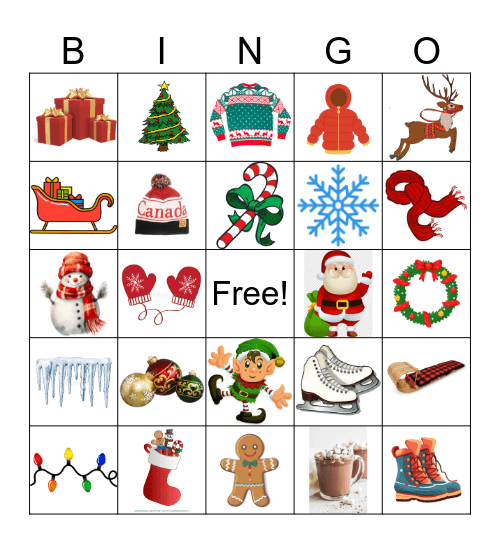 Christmas & Winter Bingo Card