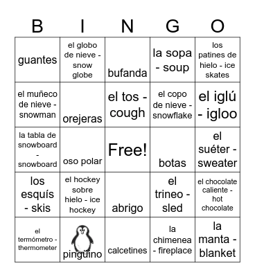 Navidad Bingo Card