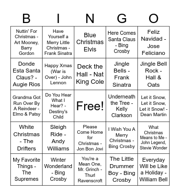 CBSO Holiday Bingo Card
