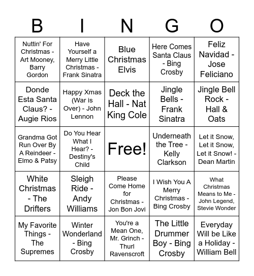 CBSO Holiday Bingo Card