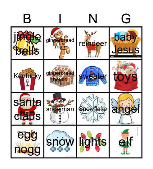 Christmas  Bingo 2023 D.M Bingo Card